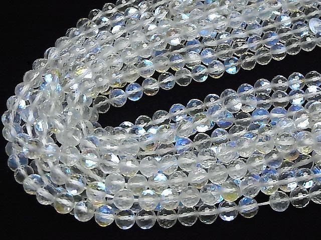 [Video]High Quality! Luna Flash 128Faceted Round 8mm 1strand beads (aprx.15inch/37cm)