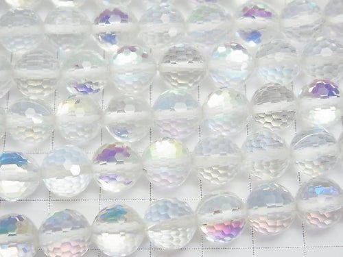 [Video] High Quality!  Luna Flash  128Faceted Round 10mm half or 1strand beads (aprx.15inch/36cm)
