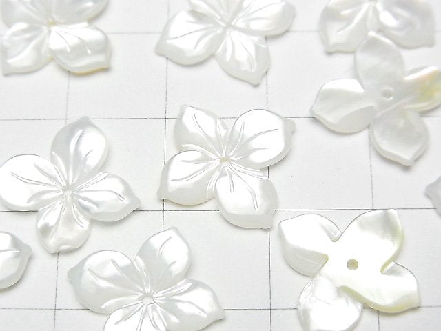 [Video] High Quality White Shell (Silver-lip Oyster) AAA Flower 16mm Center Hole 2pcs