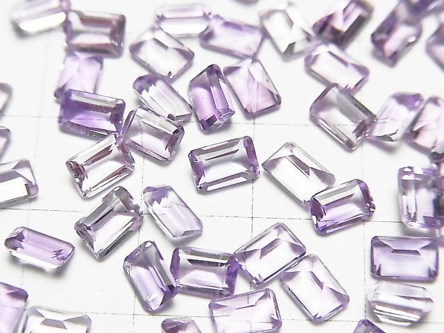 [Video]High Quality Amethyst AAA Loose stone Rectangle Faceted 6x4mm 10pcs