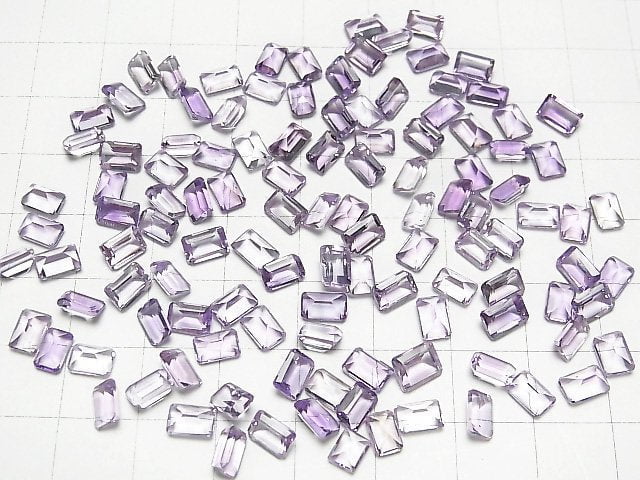 [Video]High Quality Amethyst AAA Loose stone Rectangle Faceted 6x4mm 10pcs