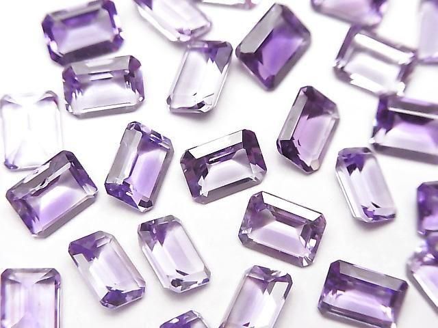 高品質紫水晶 AAA 級裸石 刻面長方形 8x6mm 5顆