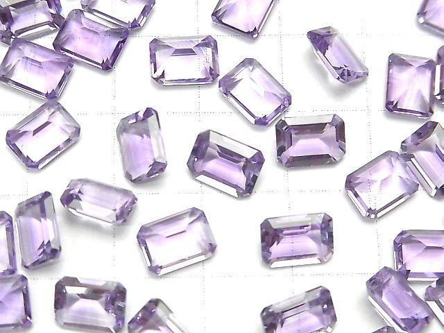 高品質紫水晶 AAA 級裸石 刻面長方形 8x6mm 5顆