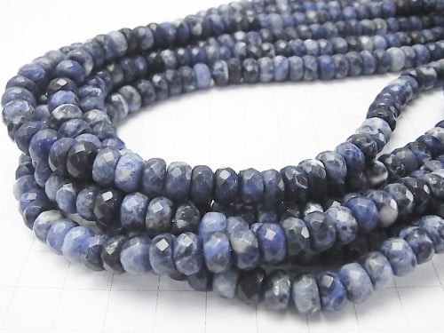 Sodalite AA++ Faceted Button Roundel 8x8x5mm half or 1strand beads (aprx.15inch/38cm)