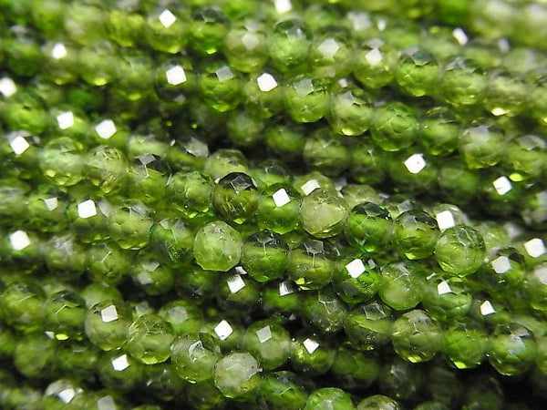 [Video]High Quality! Chrome Diopside AAA- Faceted Round 3mm 1strand beads (aprx.15inch/37cm)