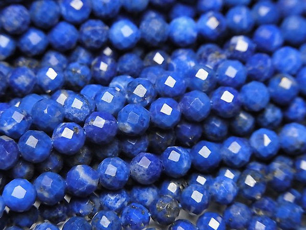 High Quality!  Lapislazuli AA+ Faceted Round 4mm  1strand beads (aprx.15inch/37cm)