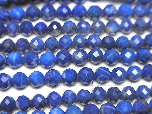 High Quality!  Lapislazuli AA+ Faceted Round 4mm  1strand beads (aprx.15inch/37cm)