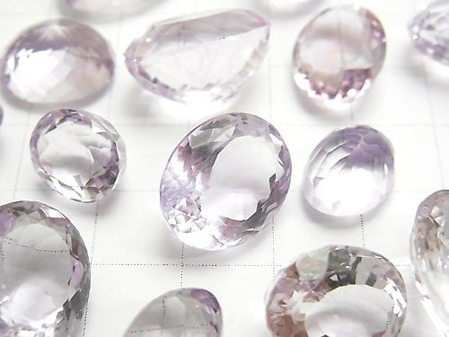 [Video] High Quality Pink Amethyst AAA Undrilled Oval Faceted Size Mix 3pcs