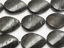 Nuummite  Vertical Hole Twist Pear shape 25x18x6mm half or 1strand beads (aprx.14inch/34cm)