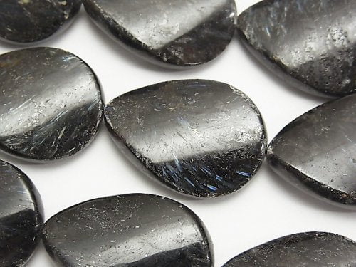 Nuummite / Astrophyllite, Pear Shape, Twist Gemstone Beads