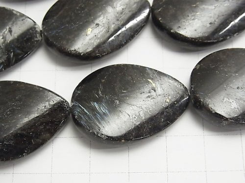 Nuummite  Vertical Hole Twist Pear shape 30x22x8mm half or 1strand beads (aprx.13inch/33cm)