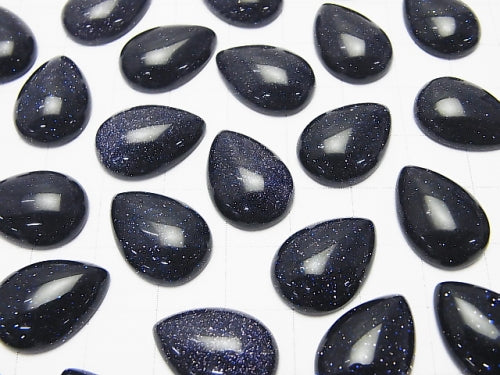 Blue Golden Sand Stone  Pear shape  Cabochon 18x13mm 3pcs