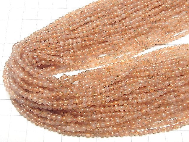 Sunstone AA+ Round 3mm 1strand beads (aprx.15inch/37cm)