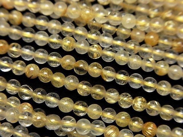 1 fil 6,79 $ ! Quartz rutile AA rond 3 mm, 1 fil de perles (environ 15 pouces/38 cm)