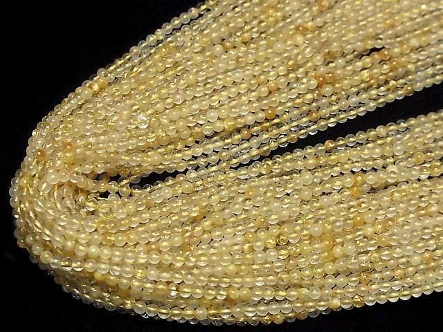 1 fil 6,79 $ ! Quartz rutile AA rond 3 mm, 1 fil de perles (environ 15 pouces/38 cm)
