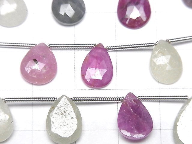 [Video]High Quality Multicolor Sapphire AA++ Pear Shape Rose Cut 1strand