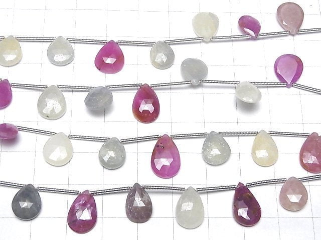 [Video]High Quality Multicolor Sapphire AA++ Pear Shape Rose Cut 1strand