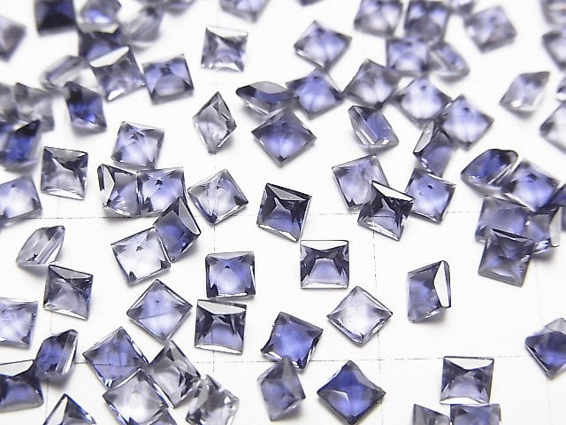 [Video]High Quality Iolite AAA Loose stone Princess cut 3x3mm 10pcs