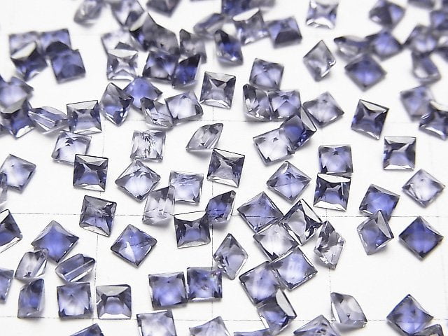 [Video]High Quality Iolite AAA Loose stone Princess cut 3x3mm 10pcs