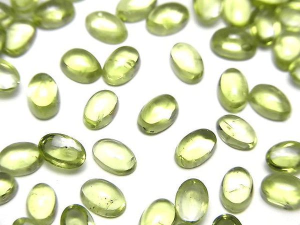 Cabochon, Oval, Peridot Gemstone Beads