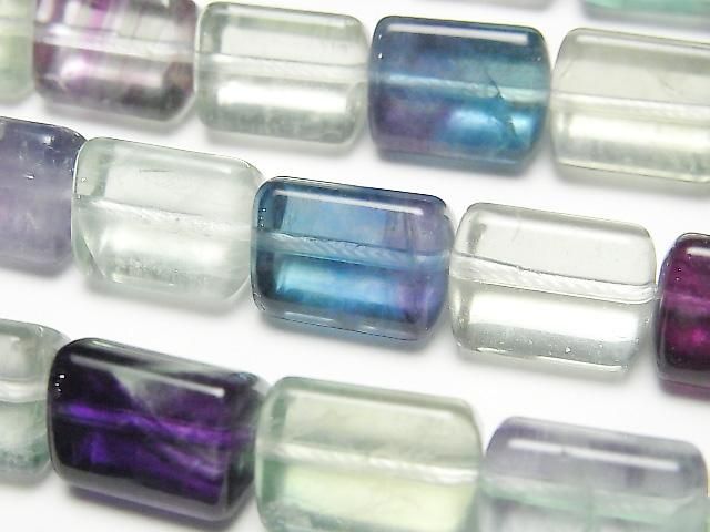 [Video] Multicolor Fluorite AA++ Triangle Tube 14x10x10mm Half or 1-Strand Beads (approx. 15 inches/36 cm)