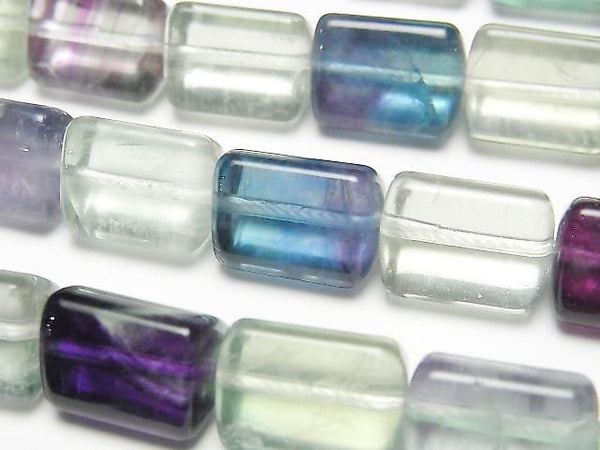 [Video] Multicolor Fluorite AA++ Triangle Tube 14x10x10mm Half or 1-Strand Beads (approx. 15 inches/36 cm)
