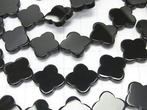 Onyx flower motif 16x16mm 1/4 or 1strand beads (aprx.15inch/37cm)