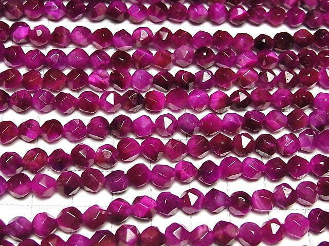 [Video] Pink Color Tiger's Eye AA+ 20Faceted Round 6mm 1strand beads (aprx.14inch / 35cm)