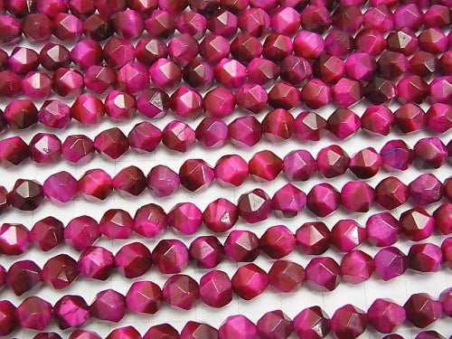 1strand $9.79! Pink Color Tiger's Eye AA + 24Faceted Round 8mm 1strand beads (aprx.15inch / 36cm)