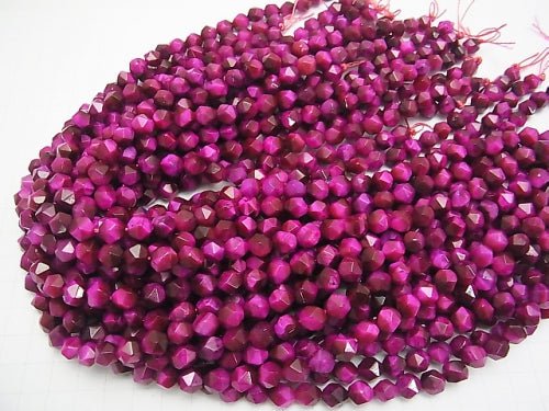 1strand $9.79! Pink Color Tiger's Eye AA + 24Faceted Round 8mm 1strand beads (aprx.15inch / 36cm)