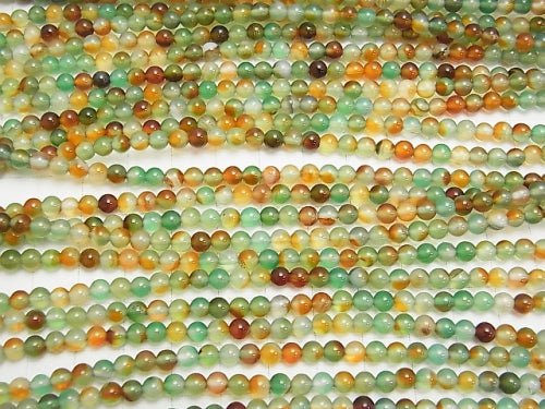 1strand $4.79! Green x Red Color Chalcedony Round 4mm 1strand beads (aprx.15inch / 37cm)