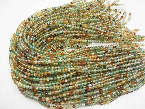 1strand $4.79! Green x Red Color Chalcedony Round 4mm 1strand beads (aprx.15inch / 37cm)