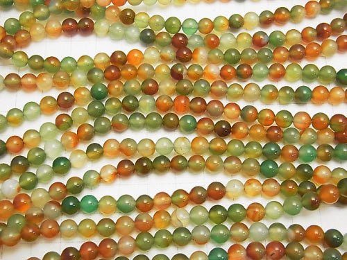 1strand $5.79! Green x Red Color Chalcedony Round 6mm 1strand beads (aprx.15inch / 36cm)