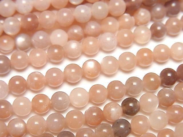 [Video] Orange & Brown Moonstone AA++ Round 4mm 1-strand beads (approx. 15 inches/38 cm)
