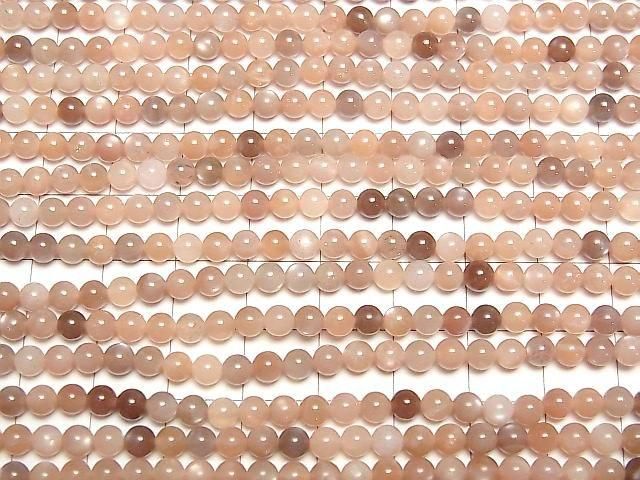 [Video] Orange & Brown Moonstone AA++ Round 4mm 1-strand beads (approx. 15 inches/38 cm)