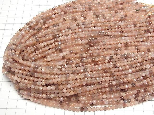 [Video] Orange & Brown Moonstone AA++ Round 4mm 1-strand beads (approx. 15 inches/38 cm)