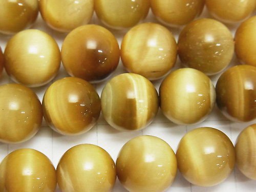 [Video] Golden Tiger's Eye AAA Round 12mm 1/4 or 1strand beads (aprx.15inch / 36cm)