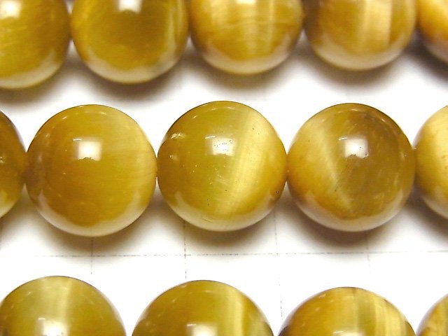 [Video] Golden Tiger's Eye AAA Round 14mm 1/4 or 1strand beads (aprx.15inch / 36cm)