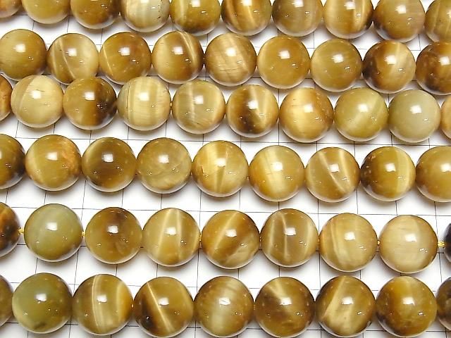[Video] Golden Tiger's Eye AAA Round 14mm 1/4 or 1-strand beads (approx. 15 inches/36 cm)