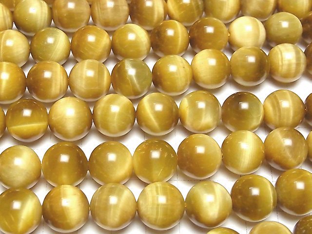 [Video] Golden Tiger's Eye AAA Round 14mm 1/4 or 1strand beads (aprx.15inch / 36cm)