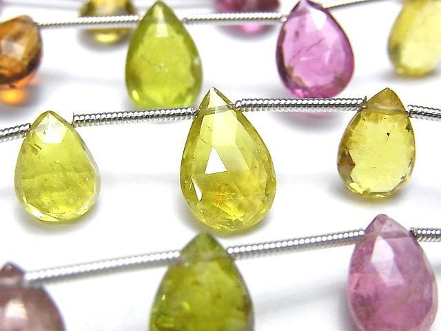 Faceted Briolette, Pear Shape, Tourmaline Gemstone Beads