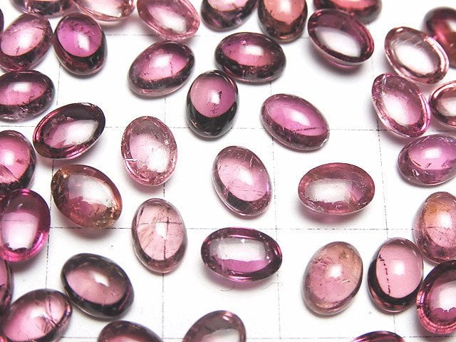 [Video] High Quality Pink Tourmaline AA ++ Oval Cabochon 7x5mm 4pcs $27.99!