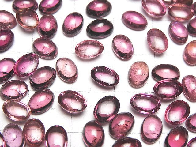 [Video] High Quality Pink Tourmaline AA ++ Oval Cabochon 7x5mm 4pcs $27.99!