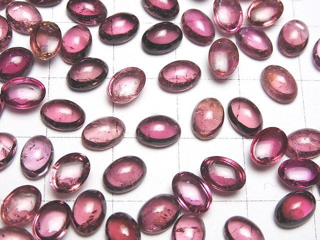 [Video] High Quality Pink Tourmaline AA ++ Oval Cabochon 7x5mm 4pcs $27.99!