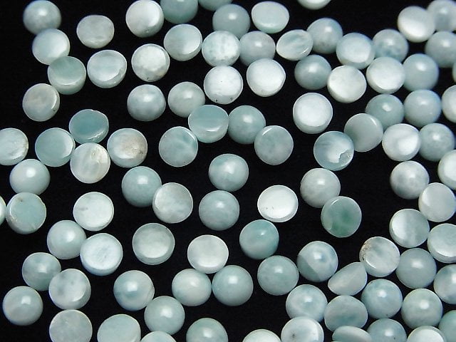 [Video] Larimar Pectolite AA++ Round  Cabochon 4x4mm 10pcs