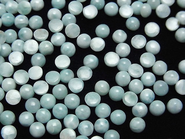 [Video] Larimar Pectolite AA++ Round  Cabochon 4x4mm 10pcs