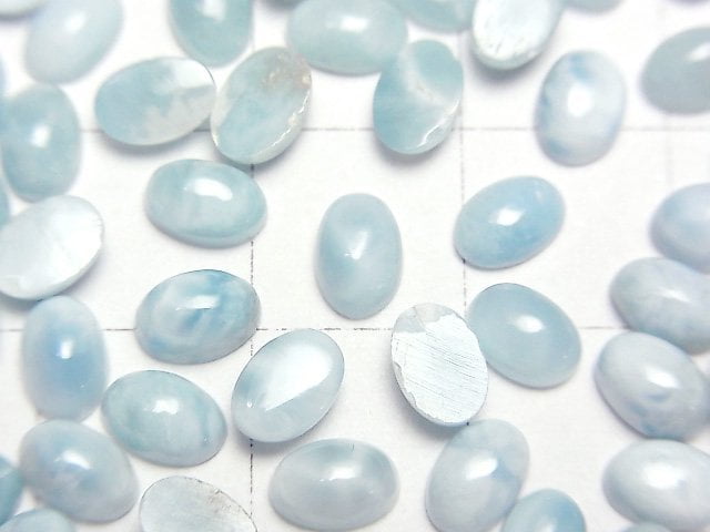 [Video] Larimar Pectolite AA++ Oval Cabochon 6x4mm 5pcs