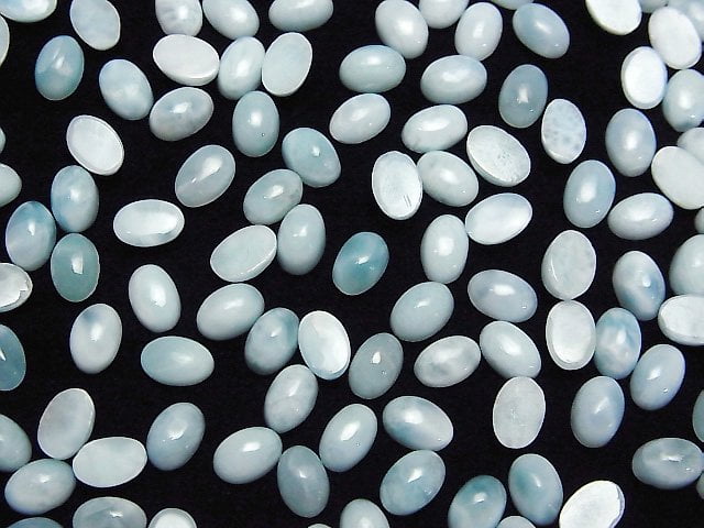 [Video] Larimar Pectolite AA++ Oval Cabochon 6x4mm 5pcs