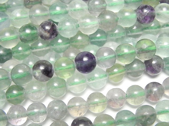 Fluorite, Round Gemstone Beads