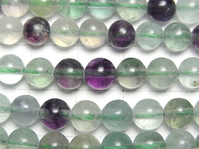 [Video] Multicolor Fluorite AA + Round 6mm 1strand beads (aprx.15inch / 38cm)